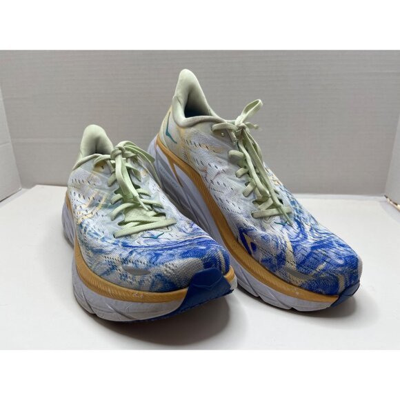 Hoka One One Clifton 8‎ Road Running Shoes Sneakers Blue Gray Peach Size 10B - Picture 1 of 11
